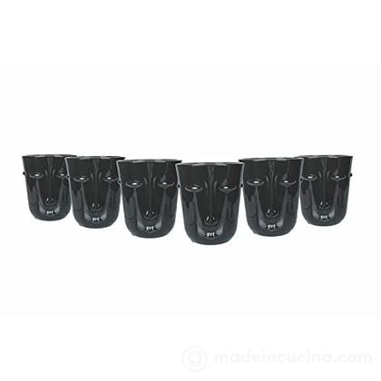 Set 6 bicchieri acqua Vis a Vis nero