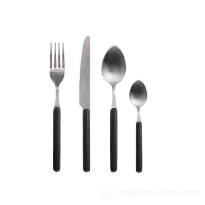 Set 24 posate in acciaio inox con manico in plastica Domo