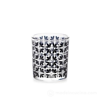 Set 3 bicchieri in vetro decorato Mirage cl 25