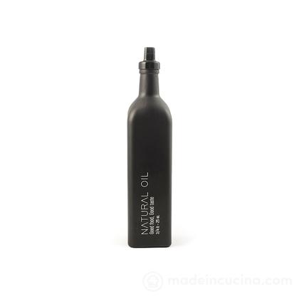 Oliera in vetro satinato nero con tappo dosatore