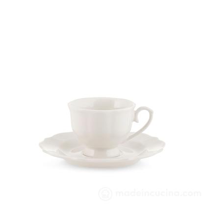 Set 6 tazzine da caffè con piattino Blanc