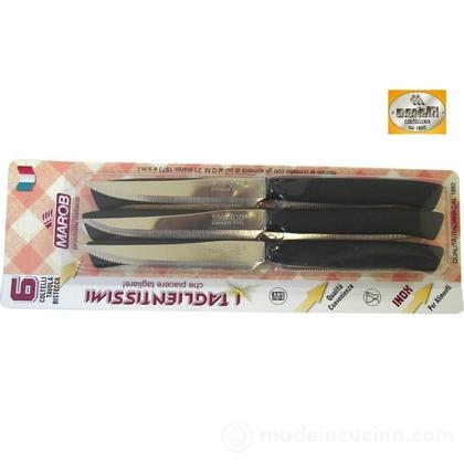 Coltello bistecca Taglientissimi nero pz 6