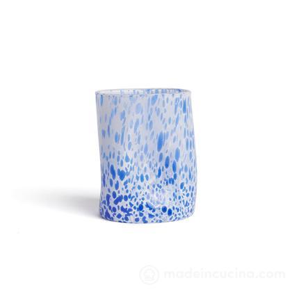 Set 2 bicchieri in vetro soffiato Macchia Celeste