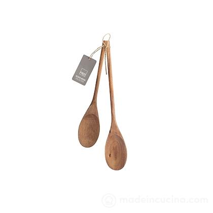 Set 2 cucchiai da cucina in legno di acacia cm 25-30