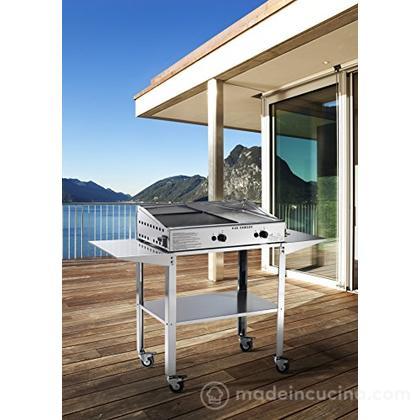 Carrello barbecue in acciaio inox per Plancha Double