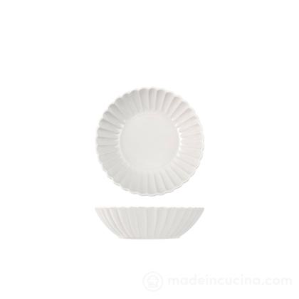 Set 6 piatti fondi in stoneware Lotus bianco cm 18