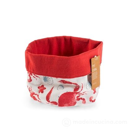 Cestino porta pane in cotone e poliestere Coral cm 16