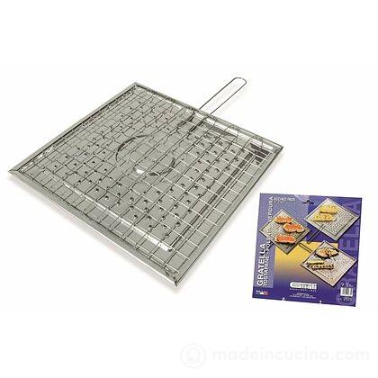 Graticola pane e polenta in acciaio inox cm 25x25