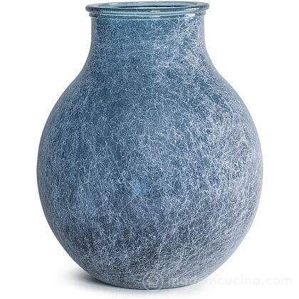 Vaso in vetro riciclato satinato blu Cuello Ancho