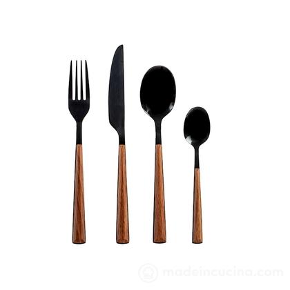 Set 24 posate in acciaio inox lucido con manico in plastica Sylva
