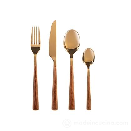 Set 24 posate in acciaio inox lucido con manico in plastica Sylva