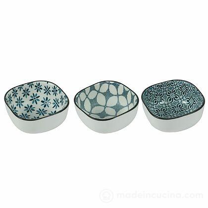 Set 3 ciotole quadrate Double Blue