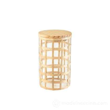 Barattolo in vetro borosilicato e paglia con tappo in legno 1,05 litri