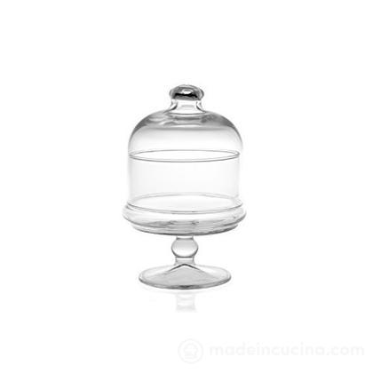 Mini alzata in vetro con cupola Patisserie