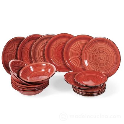 Servizio piatti 18 pz in stoneware Dubai Red