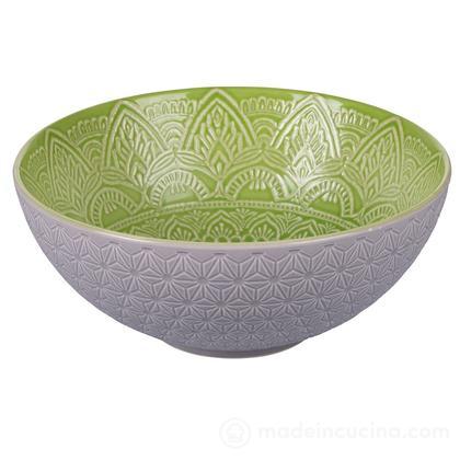 Insalatiera in ceramica dolomite Baku grigio e verde