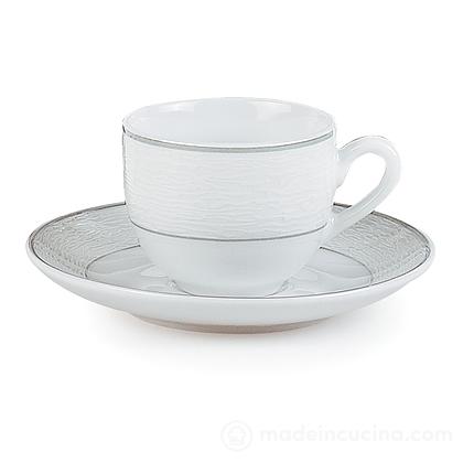 Set 6 tazzine da caffè con piattino Filo Grigio