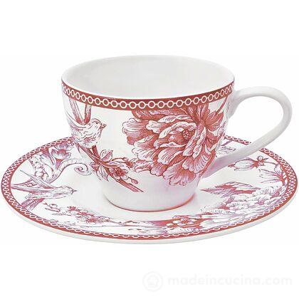 Set 4 tazze da tè in porcellana con piattino Primrose