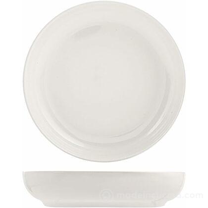 Set 12 piatti fondi in stoneware Stoccolma bianco cm 22