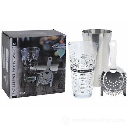 Shaker mixing con bicchiere in vetro