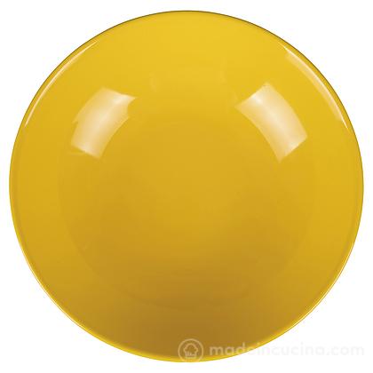 Set 6 piatti fondi in gres Infinito giallo cm 20,5