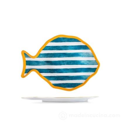 Set 3 piatti in melamina Marea pesce cm 36