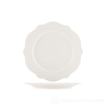 Set 6 piatti piani festonati Blanc cm 27