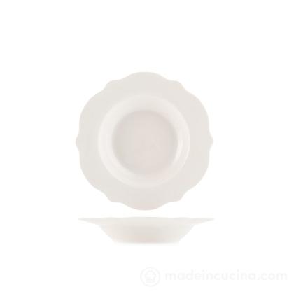 Set 6 piatti fondi festonati Blanc cm 21,5