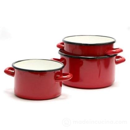 Set 3 casseruole smaltate cm 14-16-18