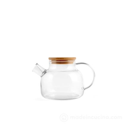 Brocca in vetro borosilicato con tappo in bambù 1 litro