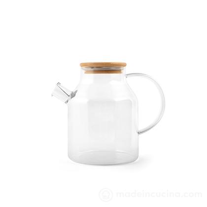 Brocca in vetro borosilicato con tappo in bambù 1,4 litri