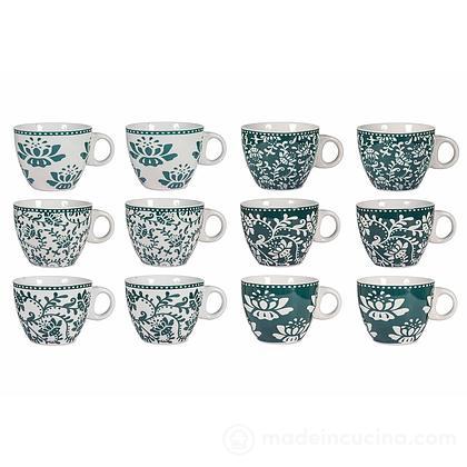 Set 12 tazze da tè Grace verde