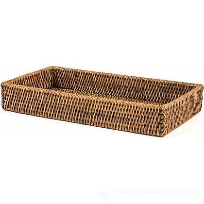 Porta utensili rettangolare in rattan cm 34x17x5