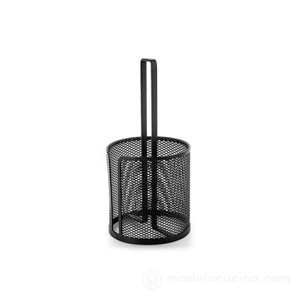 Porta rotolo in ferro nero Loft cm 13,5x13,5x28