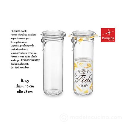Vaso ermetico cilindrico in vetro Fido
