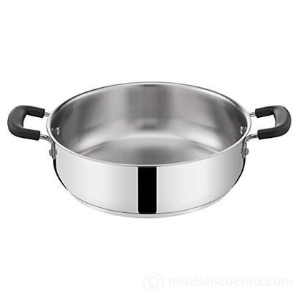 SANQIAHOME Casseruola Bassa In Acciaio Inox 18/8 Con Coperchio – 24 Cm, 4.3L, Fondo 3 Strati, Scala Interna, Adatta A Induzione, Confezione Regalo