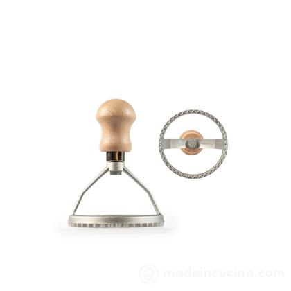 Taglia ravioli in alluminio con manico in legno cm 8