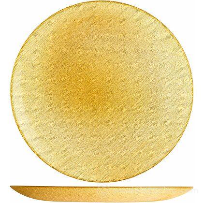 Set 6 sottopiatti in vetro effetto glitter Charme Gold cm 32
