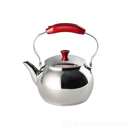 Bollitore in acciaio inox con manico rosso