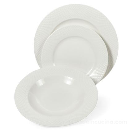 Servizio piatti 12 pz in new bone china Blanco