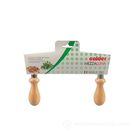 Mezzaluna in acciaio inox con manico in legno di faggio cm 25