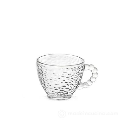 Set 6 tazze da thè cappuccino in vetro Pearls Luxor
