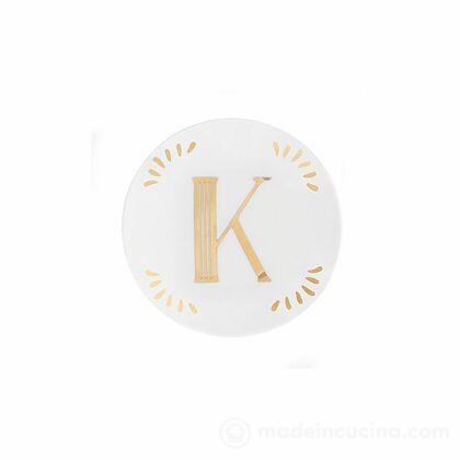 Piattino in porcellana lettera K