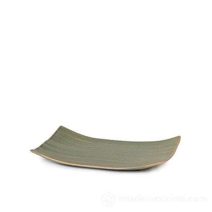 Set 2 piatti rettangolari in stoneware Banana Leaf cm 24x15