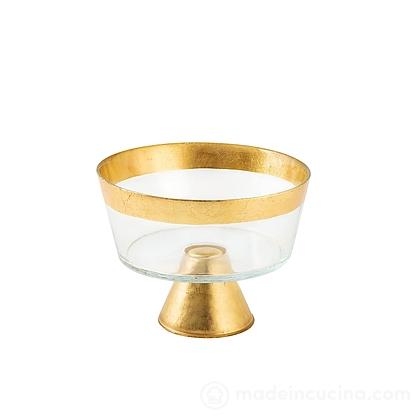 Coppa con piede in vetro Goldie foglia oro