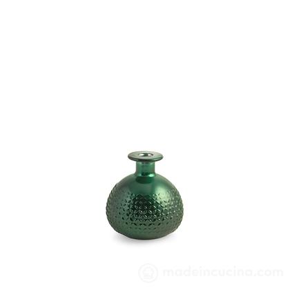 Vaso in vetro riciclato bugnato verde metallizzato cm 12