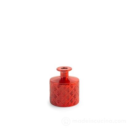 Vaso in vetro riciclato retrò rosso metallizzato cm 12