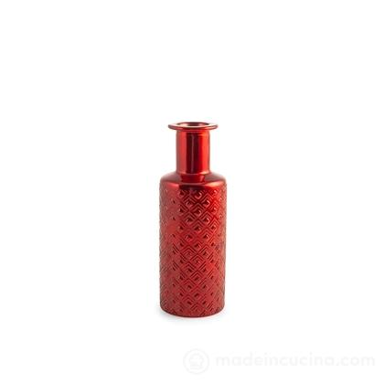Vaso in vetro riciclato retrò rosso metallizzato cm 28