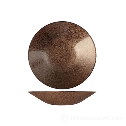 Set 6 piatti fondi in vetro effetto glitter Regent Brown cm 22