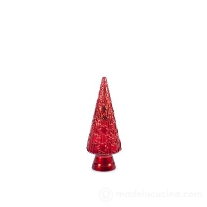 Albero di Natale in vetro riciclato rosso metallizzato cm 34